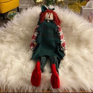 Vintage 20” Christmas Rag Doll